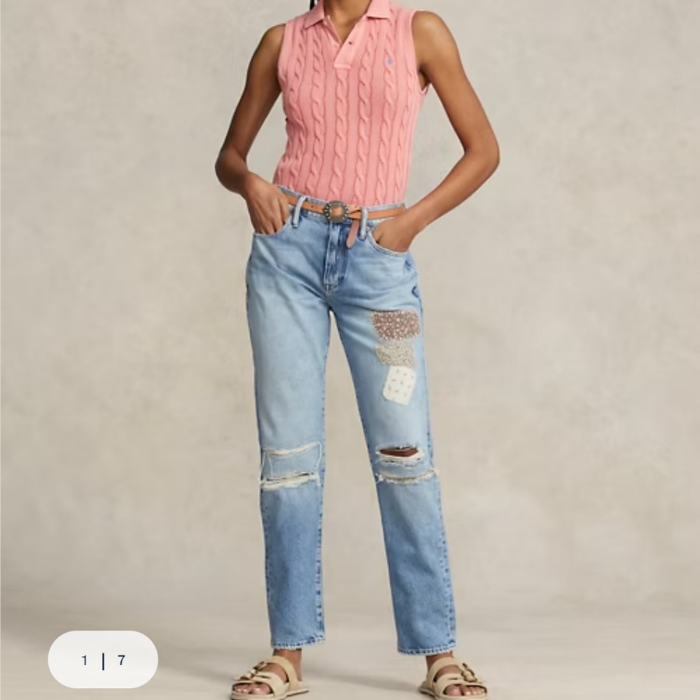 Polo Ralph Lauren patchwork distressed denim